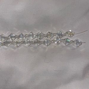 Diamond shaped clear beads